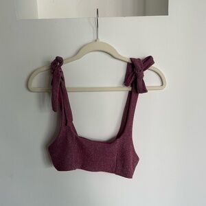 Beach Riot Avalon Bikini Top in Beetroot Purple Shine